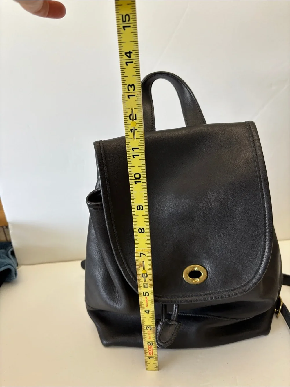 Coach Costa Rica 9791 Black Leather Day Pack Backpack with Gold Turnlock